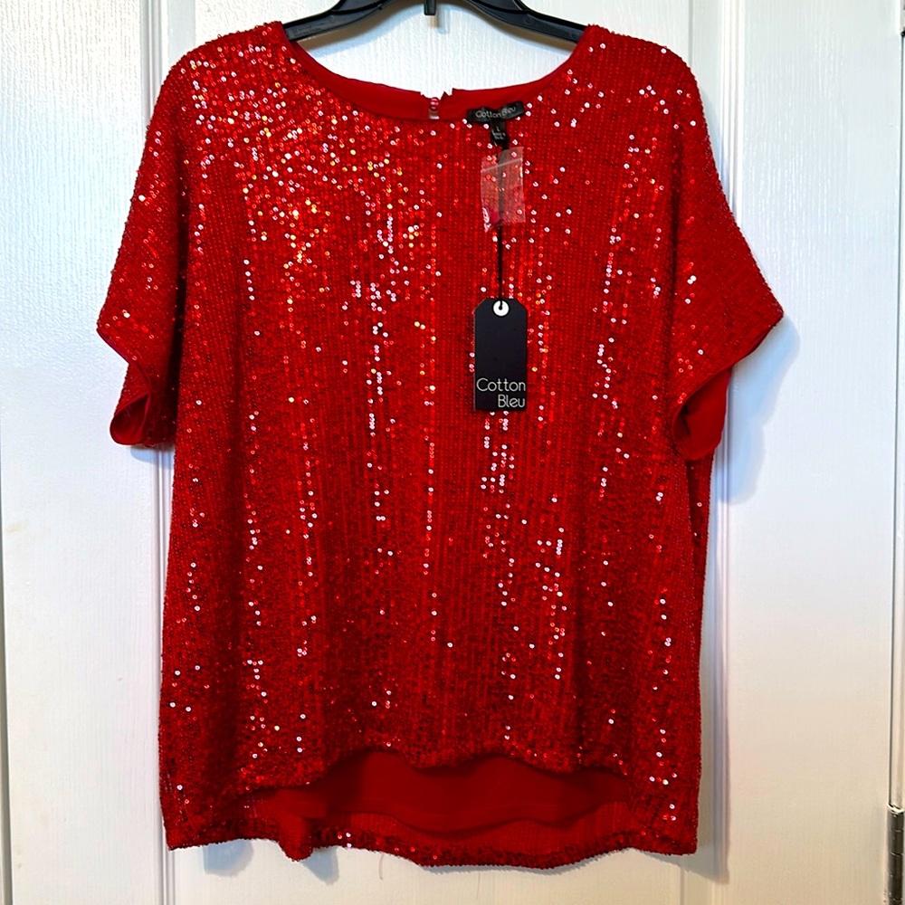 Sinning Sequin Short Sleeve top